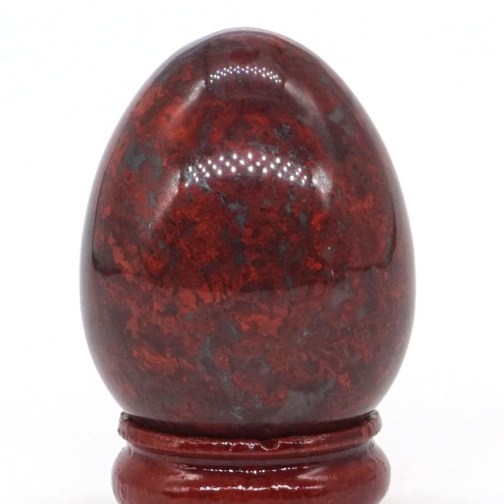 Jaspe fleur rouge en œuf de méditation pour harmoniser votre décoration intérieure zen
