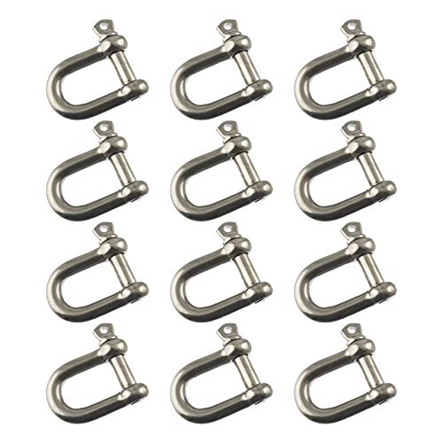 AB Tools 12 Pack 12mm Galvanised Steel D Shackle Dee Link Chandlery Lifting Towing
