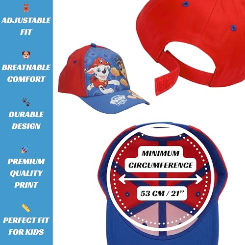 Paw Patrol Sonnenbrille & Baseballkappe | Kinder-Accessoire-Set Leichter Sonnenhut & UV400-Sonnenbrille für den Sommerurlaub am Strand