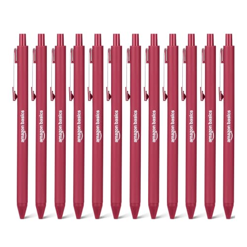 Image of Amazon Basics Retractable Ballpoint Pens for Smooth Writing, 1.2mm Point, Comfortable Grip, 12-Pack