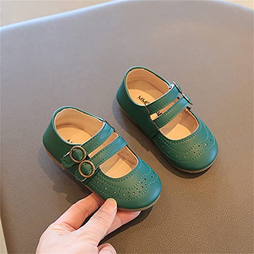 EnJoCho Little Boys Round Toe Shoes Summer and Autumn Girls Boots Cute Flat Hollow Hollow Breathable Comfortable (Green, 28)3