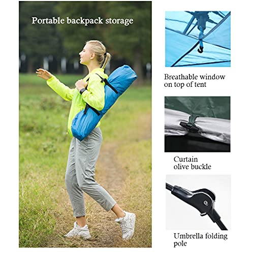 Carpa impermeable para 3 personas camping familiar verde miniatura 6