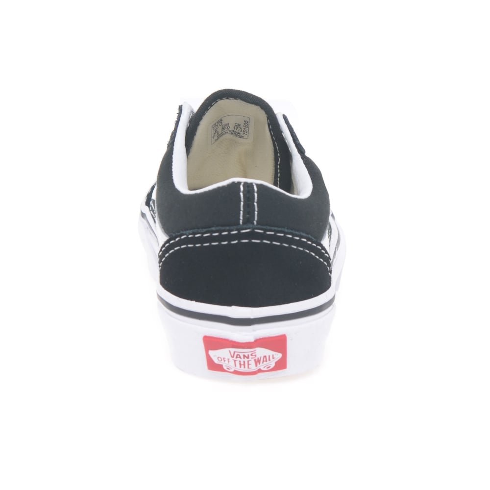 Vans Viejo Skool Niños Jóvenes Encaje Lienzo Zapatos 33 EU Black Suede/White