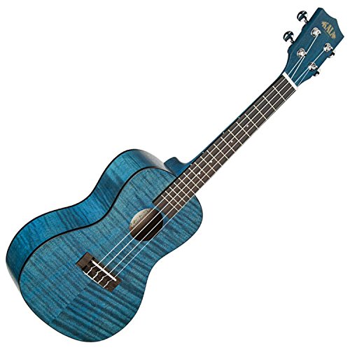 Kala KA-CEMB Concert Exotic Mahogany Blue Transparent Satin Ukulele with Gig Bag and Tuner - Les Beatles, Paul McCartney, John Lennon, RIngo Starr, George Harrison Kala KA-CEMB Concert Exotic Mahogany Blue Transparent Satin Ukulele with Gig Bag and Tuner – Image 3