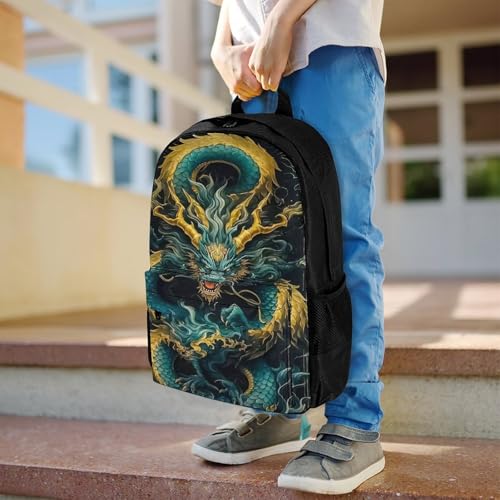 Mochila de dragón 3D de 17 pulgadas escolar para mitigar peso niños 7