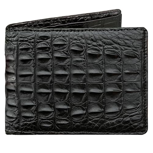 Image of HATA Men Leather Bifold Wallet RFID Blocking Front Pocket Exotic Billfold Handmade Gift For Birthday Wedding Anniversary Father's Day