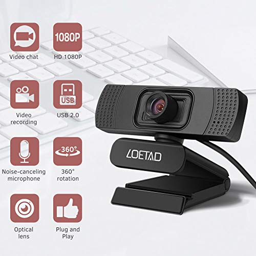 Webcam with Microphone 1080P HD Webcam for Desktop Laptop Web Camera Living Streaming Webcam USB Plug and Play Video Calls Conference Online Class Zoom Meeting Noise Reduction - Thumbnail 7