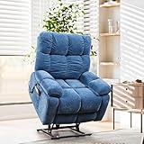 BUNBUNCHAKO Liyasi Electric Power Lift Recliner Chair with Airbag Massage and Heating for Elderly, 3 Positions, 2 Side Pockets, USB Charge Ports, High-end Quality Cloth Power Reclining Chair