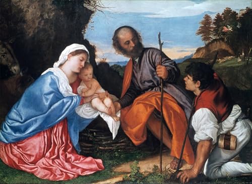 Cuadro de la sagrada familia de Tiziano de 60x90cm para renovar tus paredes