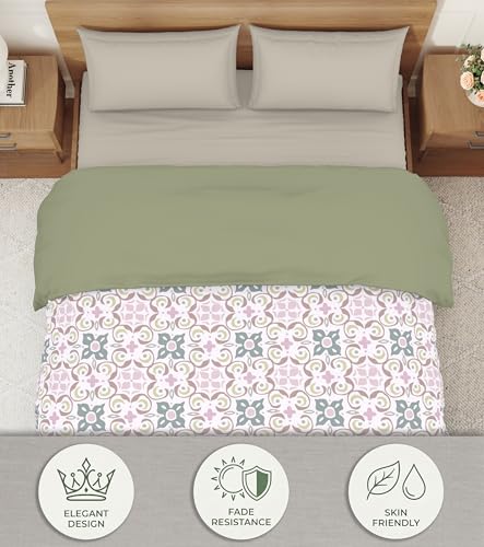 Image of Welspun Arlo Double Bed Quilt Comforter, 2-in-1 Reversible, Lightweight AC Quilt Blanket, Soft Breathable Microfiber for All Seasons & Winter Use, 200x200 cm Double Bed Quilt, Blush