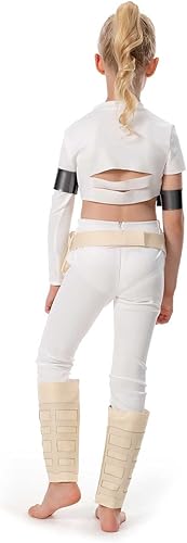Miniatura 6 de eioaner Disfraz de Padme Amidala para niños disfraz de Padme Amidala parte superior de los pantalones capa de uniforme trajes de Halloween y cosplay