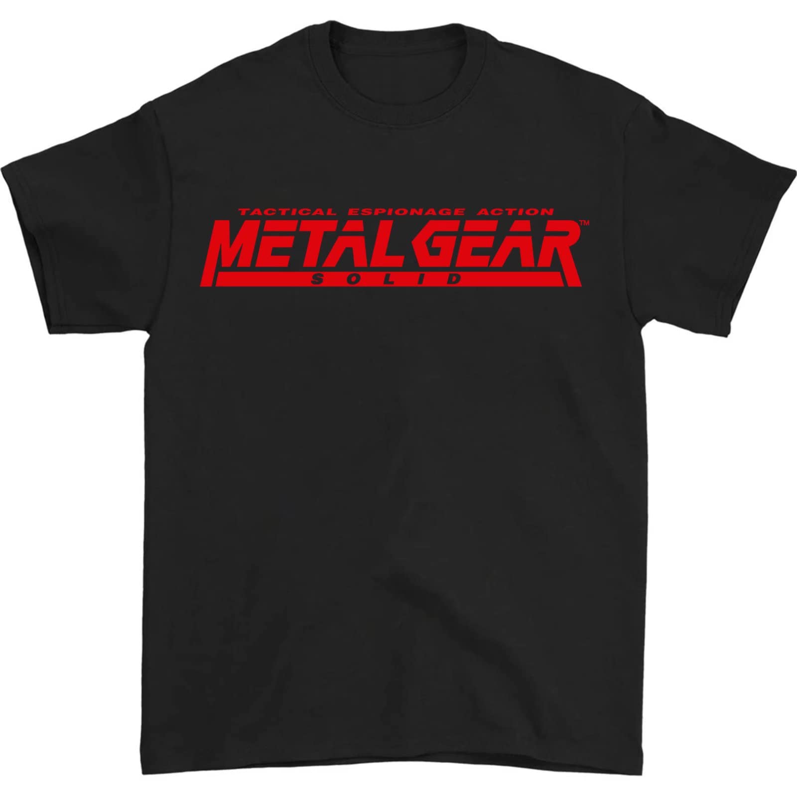 Metal-Gear-Solid Shirt Graphic Cotton Fashion Game T-Shirts Top Black (Large)