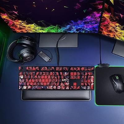 FKZ Anime Keycaps,PBT 5-Sided Dye Sublimation Cherry Profile Keycaps Japanese-Cartoon 108 Keys Custom Keycap Set for 61/87/104/108 Cherry MX Switches Mechanical Gaming Keyboard DIY (02)