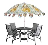 Marusthali Indian Garden Umbrella Sun Shade Patio Umbrella Cotton Fabric Decorative Outdoor Sun Umbr