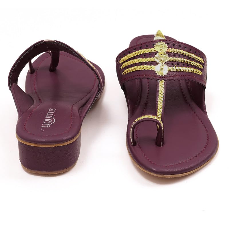 Image of Handcrafted Heeled Kolhapuri Sandals