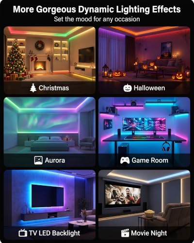 Image of WS2811 Smart IC RGB COB Led Strip Light 32.8FT(2 Roll 16.4FT), 12mm Width, 7200 LEDs, Bluetooth or WiFi Connect with App Control, 24V6A Color Chasing Addressable Light for Bedroom Kitchen Wall Decor