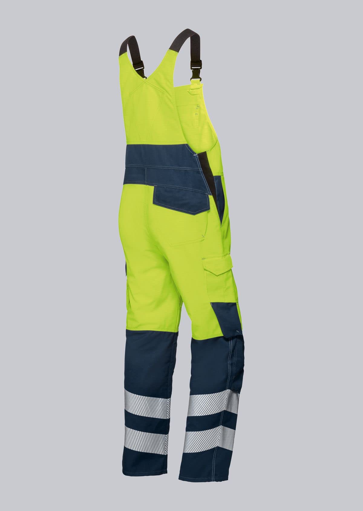 BP 2207-590-6614-37/38s - Peto para hombres, tirantes elásticos con clip, 48,5% acrílico, 34% algodón, 17% poliamida, 0,5% otras fibras, talla 37/38 S, color amarillo