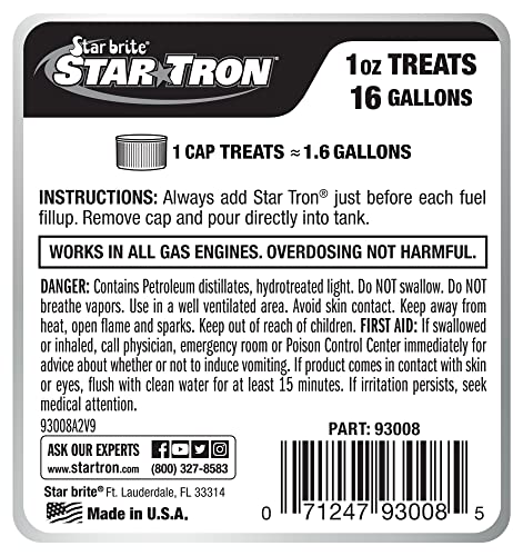 Star Brite 093008SS Star Tron Enzyme Fuel Treatment - Concentrated Formula 8 Ounce - Treats 128 Gallons - Fuel Stabilizer & Treatment thumb #1