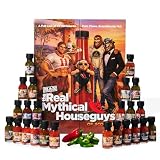 Man Crates Real Houseguys Hot Sauce Gift Set – 24 Pack Funny Hot Sauce Sampler for Men – Spicy Variety...