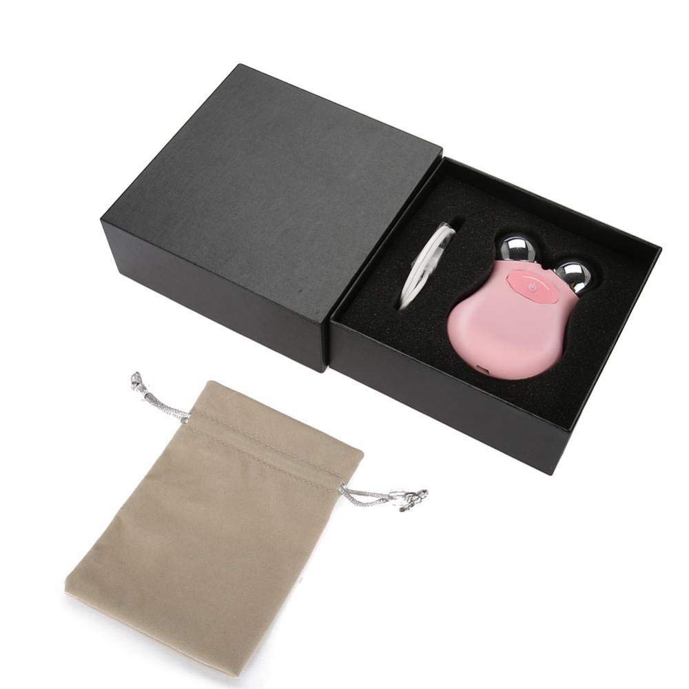 Electric Microcurrent Vibration V Face Lift Massager, 3D Roller Face Massager, Tighten Skin Wrinkle Puffiness Removal Skin Care Device for Forehead Eyes Nose Cheeks