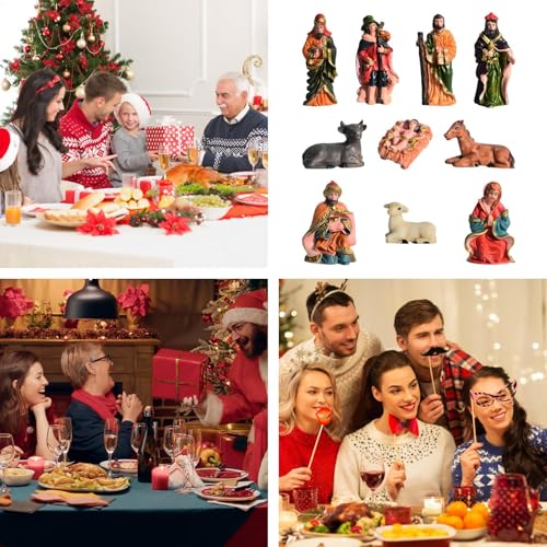 Naissance de Jésus : figurines miniatures religieuses et crèche de Noël de table - 5