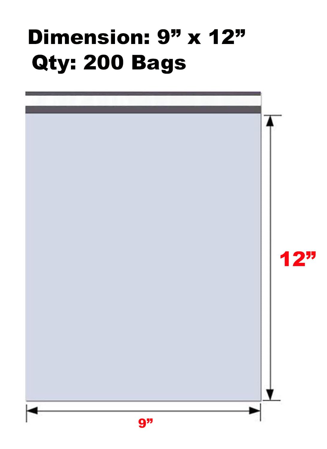 50 Pack 9x12 White Poly Mailers - Self-Sealing Shipping Envelopes USA Made