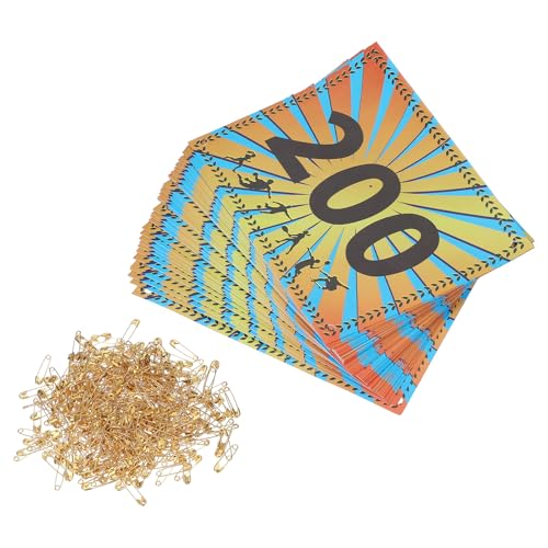 PATIKIL Tearproof Running Bib Numbers 7x6 Inch 101-200 Wheat Ears Waterproof Race Competitor Numbers with Safety Pin for Marathon Sports Game Competition Runner