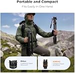 K&F Concept 73" Trépied appareil photo avec tête fluide, Compact en aluminium portable voyage léger pour DSLR Caméscope sans miroir Spotting Scope Live Streaming Vlog, Max Charger 6.6lb