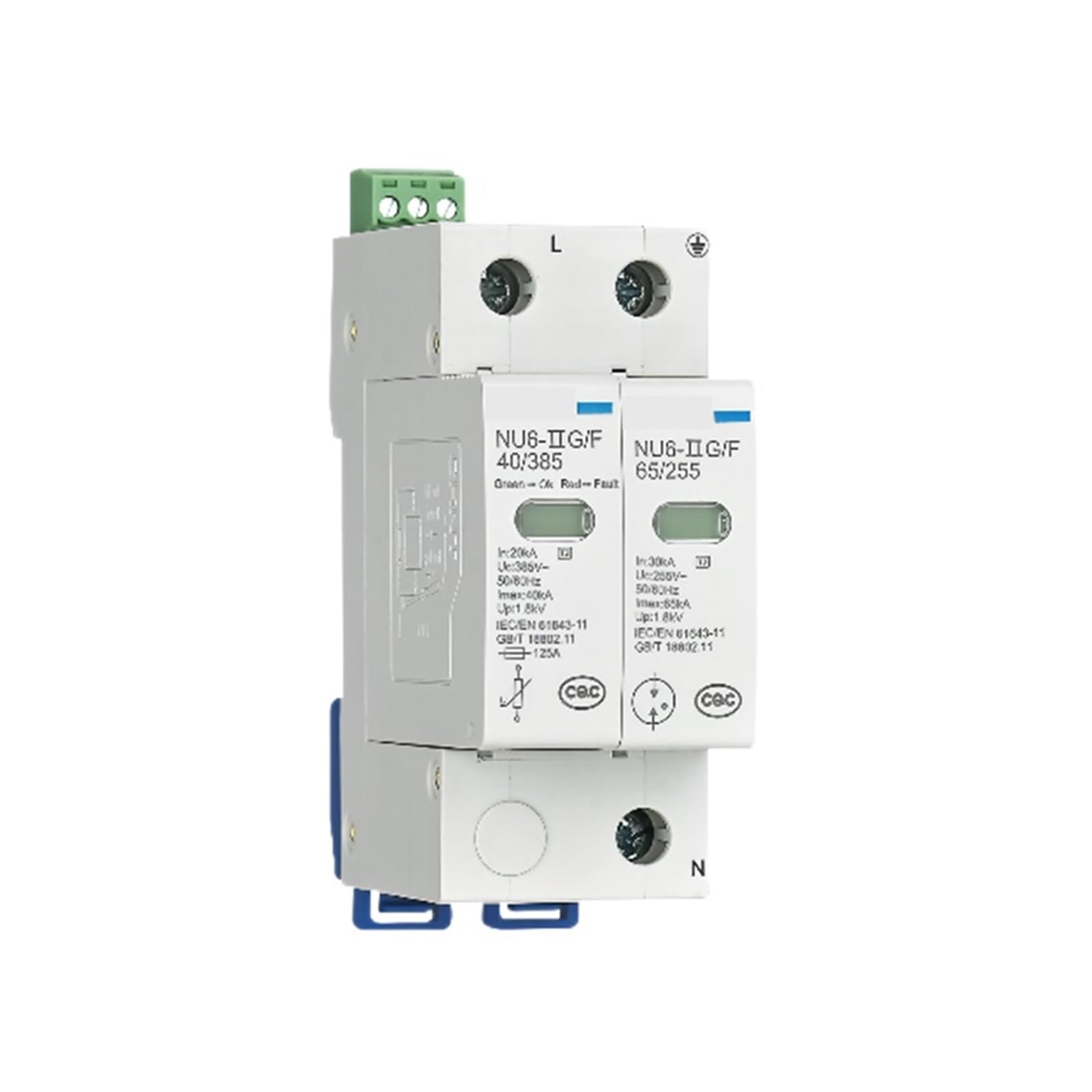 Parasurtenseur NU6 2P 65 kA parafoudre modulaire basse tension - 2