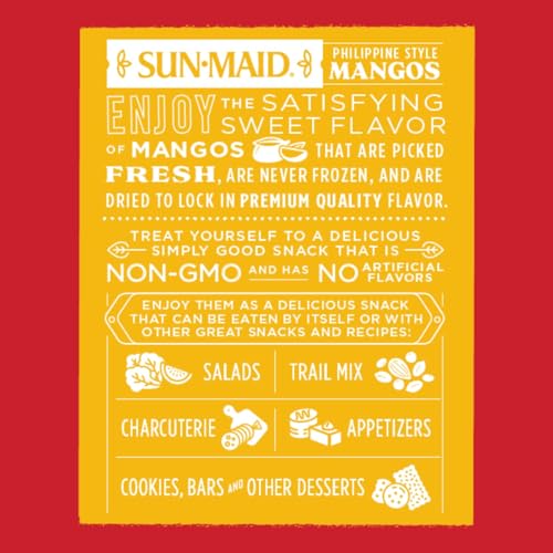 Image of Sun-Maid Dried Mango Slices - 15 oz Resealable Bag - Sweetened with Cane Sugar - Dried Fruit Snack for Lunches, Holiday Snacks, and Charcuterie Boards