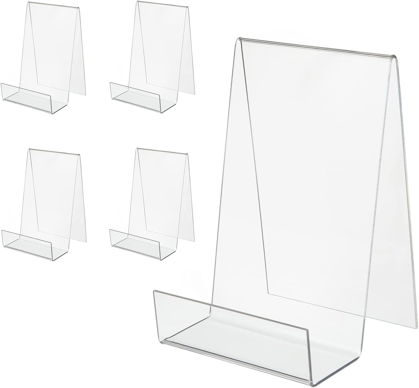 Buy 5 Pack Acrylic Book Stand with Ledge Clear Display Easels Plate