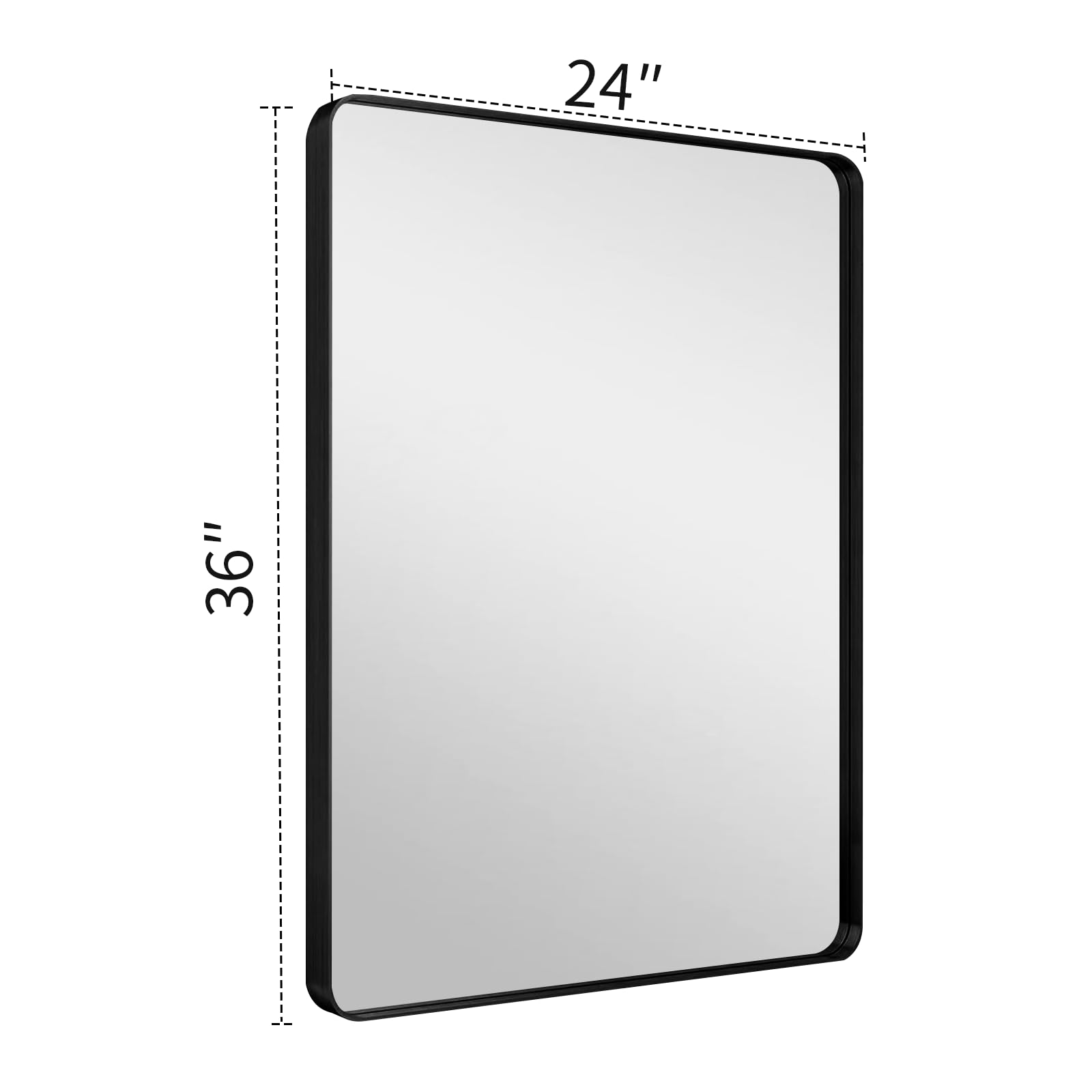 LOIGYUR Black Bathroom Mirror, 36"x24" Bathroom Vanity Mirror for Wall, Rectangle Bathroom Mirror for Wall Mounted with Metal Framed, Vertical or Horizontal