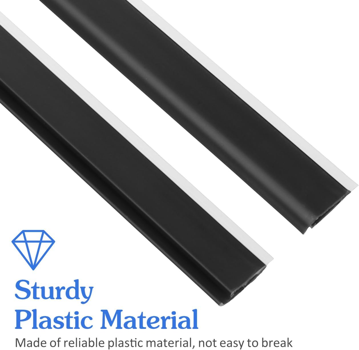 Hemobllo Dustpan Replacement Edge Strip 2-Pack Dustpan Rubber Lip Replacement for Plastic Repair 11.41 in Dust Pan Inlet Pressing Strips for Floor Debris Collection and Corner Cleaning