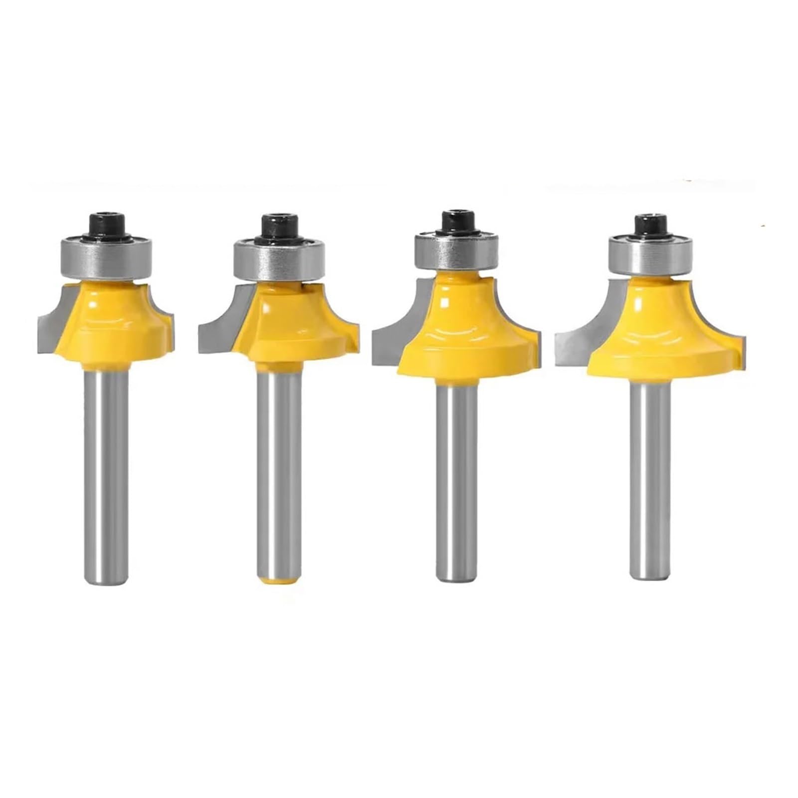 1 unidad de broca enrutadora de redondeo de esquina de vástago de 6/6, 35/8/12/12, 7mm con rodamiento, Fresa de madera, carburo de tungsteno for herramienta de carpintería(4Pcs 6mm)