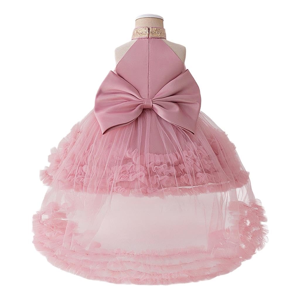 Lito Angels Prinzessinnenkleid für Mädchen mit geschichtetem Tüllrock und Schleife auf der Rückseite, perfekt für Hochzeit, Party oder Zeremonie