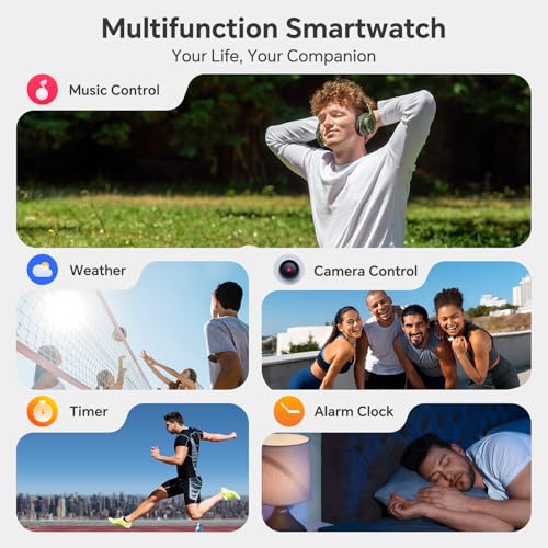 Image of Smart Watch for Men Women Android & iPhone [40mm 3 Bands, Deep Blue]