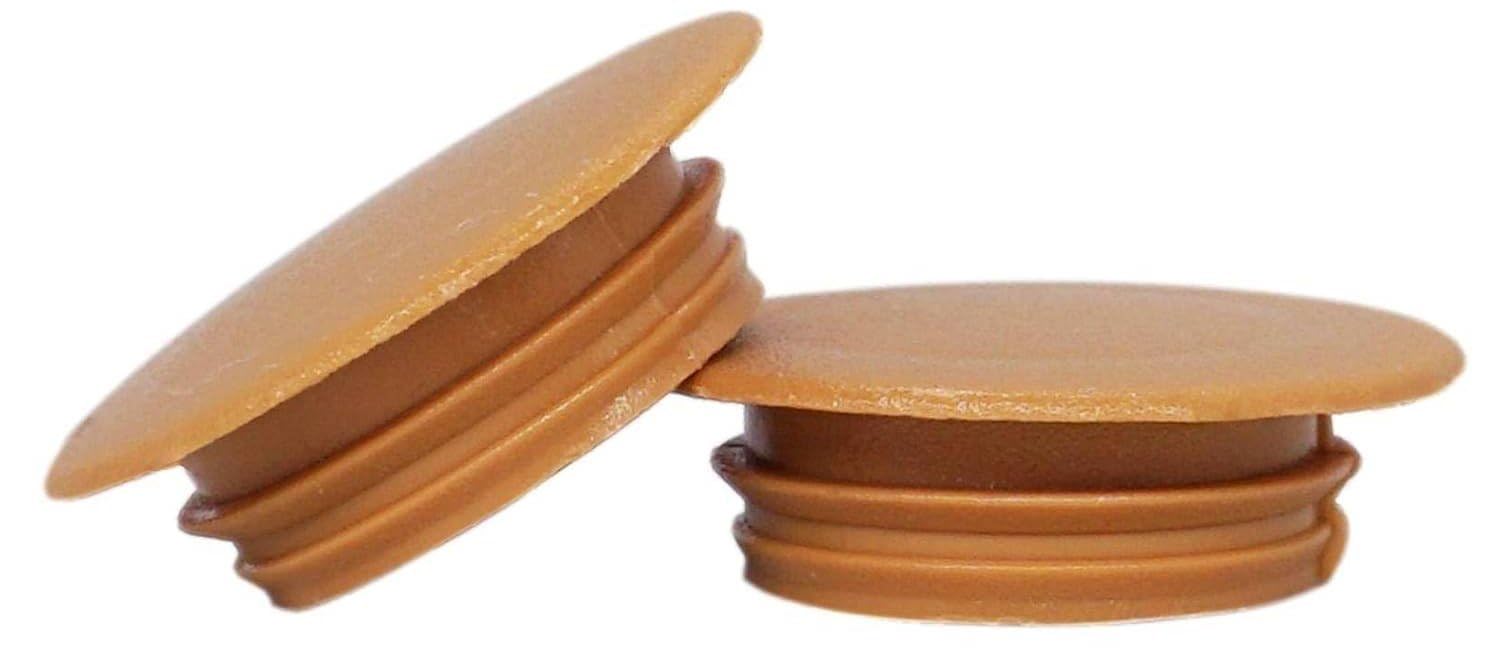 (Pack of 100) Plastic Hole Plugs 35/64" (14 mm) Furniture Hole Plugs Drill Hole Cover Caps Screw Hole Cover Caps, Beech (S22)