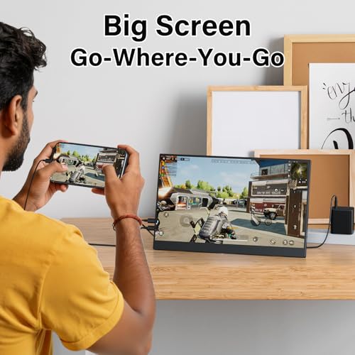 Image of MagicRaven Portable Monitor, 15.6 inch 1080P Laptop Screen Extender, Lightweight Dual USB C HDMI Second Computer Gaming Screen with Stand, Travel Monitor for MacBook PS4 /5 Xbox PC Phone