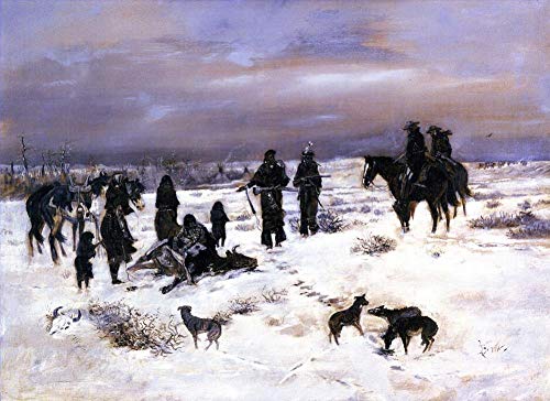 23 pinturas famosas – atrapadas en el acto 1888 Charles Marion Russell Indiana cowboy ANW2 – Arte al óleo hecho a mano sobre lienzo -07, £70-£1500 pintado a mano por profesores de Academias de Arte