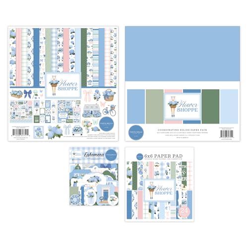 Carta Bella Flower Shoppe Classic Bundle Cardmaking Scrapbooking Paper 12x12 Kit