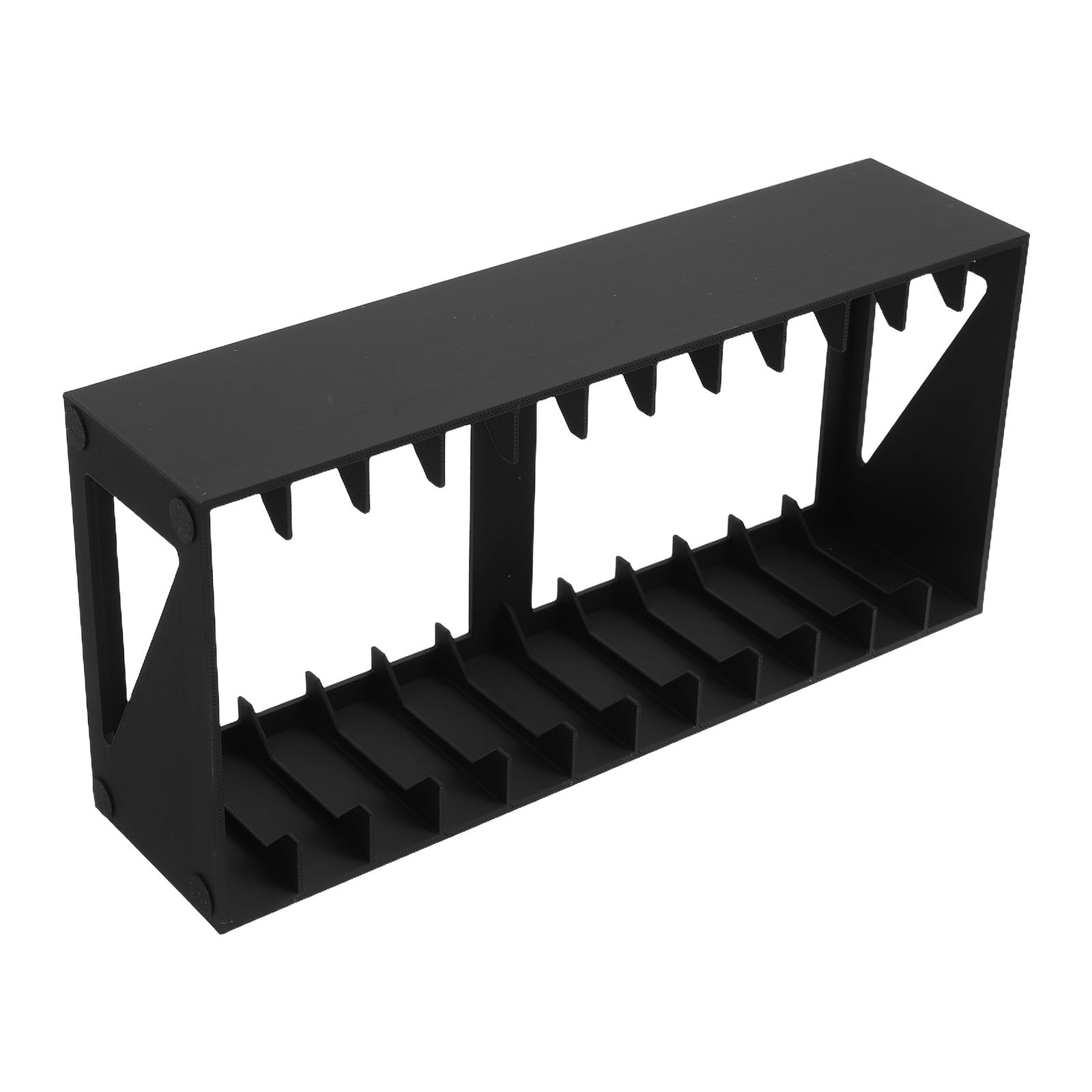 iplusmile Support de Rangement Organisation Solide et Entretien Facile Compartiments Multiples en Plastique Noir pour Cassettes Audio pour Bureau ou Bibliothèque