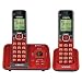 VTech CS6929-26 DECT 6.0 Expandable Cordless Phone System with Answering Machine, 2 Handsets - Red