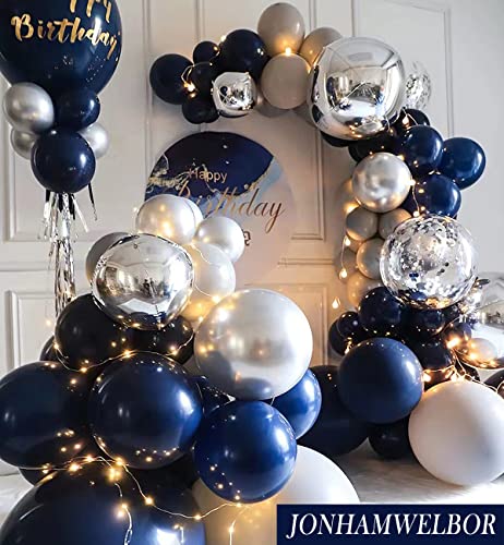 Image of Jonhamwelbor Navy Blue Latex Party Balloons, Dark Blue (100pcs 12inch) Night Blue Balloons for Wedding Graduation Birthday Party Decorations