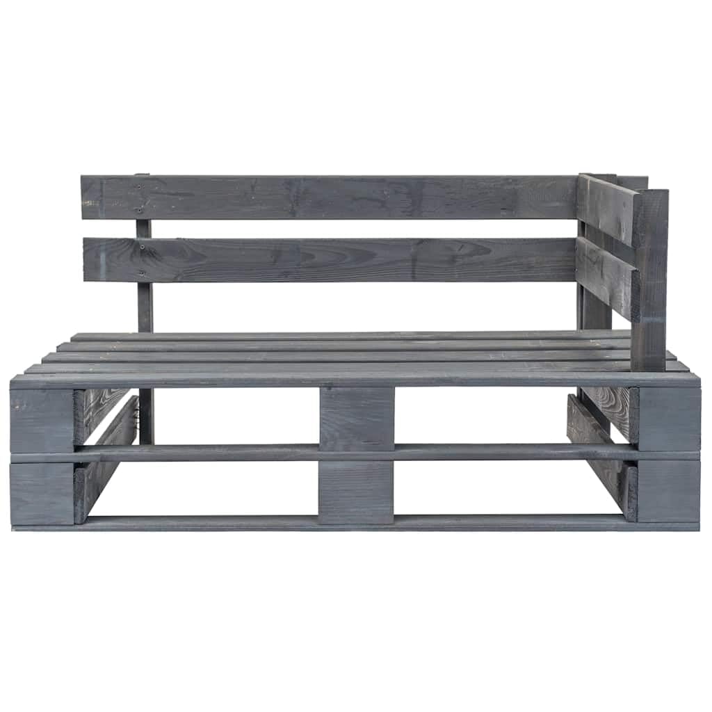 Banco esquinero Paleta Jardín Madera Gris