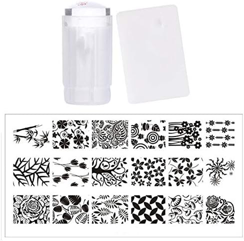 女性のためのハンドル1pcsデザインパターンシャイニング 転送旅行や家庭スタンパーホログラフィック ヘッドのためのかわいいネイルアートスタンプスタンプ テンプレート画像プレートを生まれ M B0nv8p98 1 250円