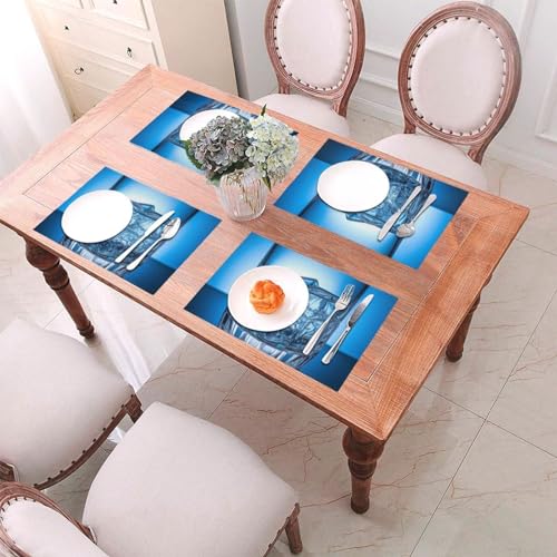 Sets de table en PVC tissé résistant texture chic de table lot 6
