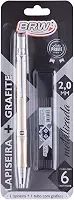 Lapiseira Metalizada Dourada + Grafite 2.0mm, BRW
