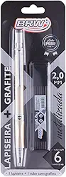 Lapiseira Metalizada Dourada + Grafite 2.0mm, BRW