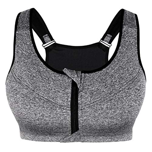 LEIPUPA Sutiã Esportivo Feminino com Zíper Push-up Colete de Corrida para Ginástica Tops de Treino E