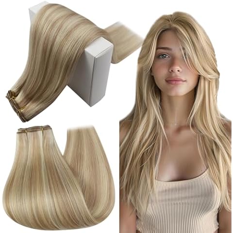 RUNATURE Real Human Hair Weft Extensions Cover